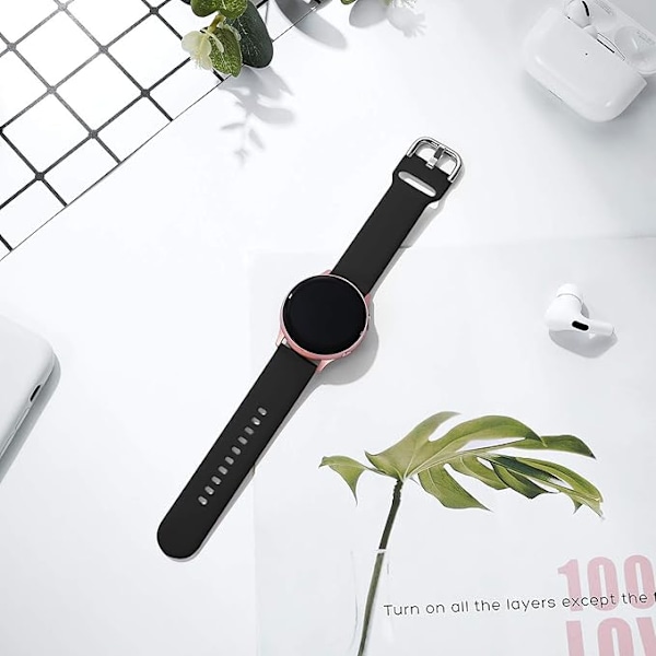 Vattentät Silikon Sportarmband Kompatibel med Samsung Galaxy Watch Active/Active 2 40mm,44mm,20mm,Galaxy Watch 7/6/5/4 40mm 44mm