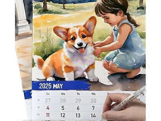 2025 Kreativ Personlighetskalender Corgi 2025 kalender