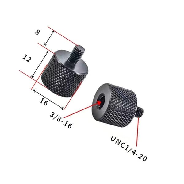 Adapter 1/4\" til M10 for stativer og kameraer - 5-pakning 3/8-16