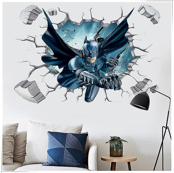 Batman 3D Väggdekor för Barnrum - DC Hjälte Tapet