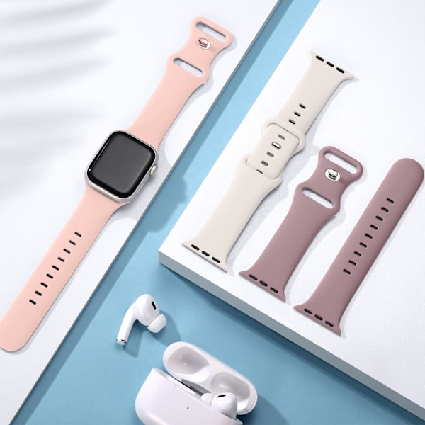 3-pack armband kompatibla med Apple Watch 42mm 44mm 45mm 49mm, silikonersättningsband för iWatch Series 9 8 7 6 5 4 SE, flerfärgad