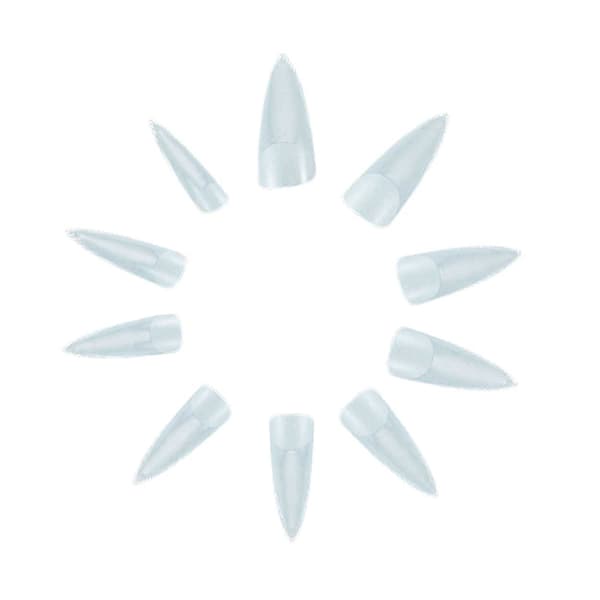 500 st nageltippar Stiletto Klara Lösnaglar Akryl Tippar transparent