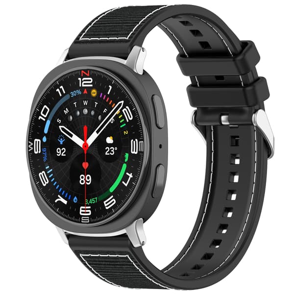 Vævet nylonrem til Samsung Galaxy Watch8/Classic/Ultra2 Sort Black