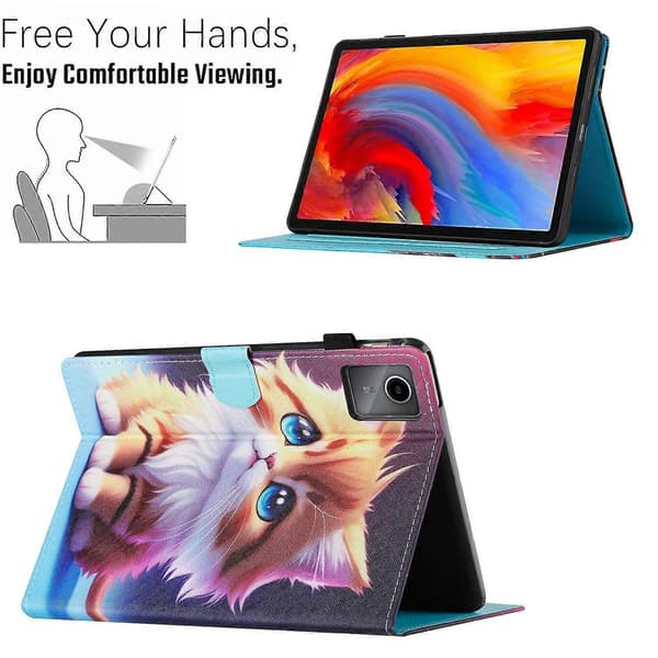 Fodral för Lenovo Tab M11/Xiaoxin Pad 11 2024 Mönstertryck PU Läder Ställ Tablet Skydd