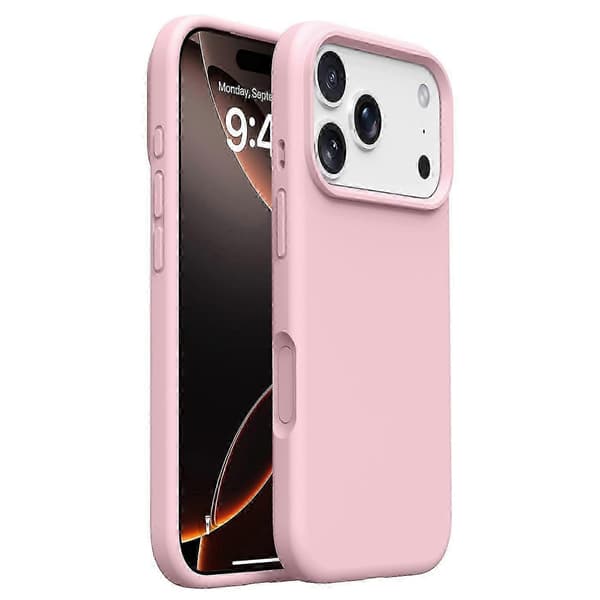 iPhone 17 Pro Max Cover Blødt Mikrofiberfor, Flydende Silikone + PC Beskyttelse Sakura Rose Sakura Pink