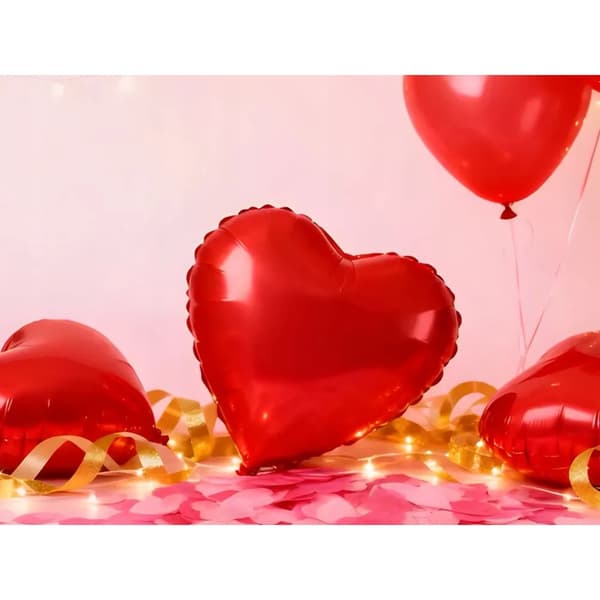 Hjerteballon Rød 45 cm – Folieballon til Valentinsdag & Dekoration