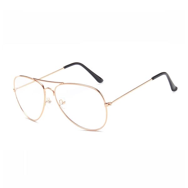 Retro Pilot Aviator Glasögon i Roséguld Klara Linser Utan Styrka