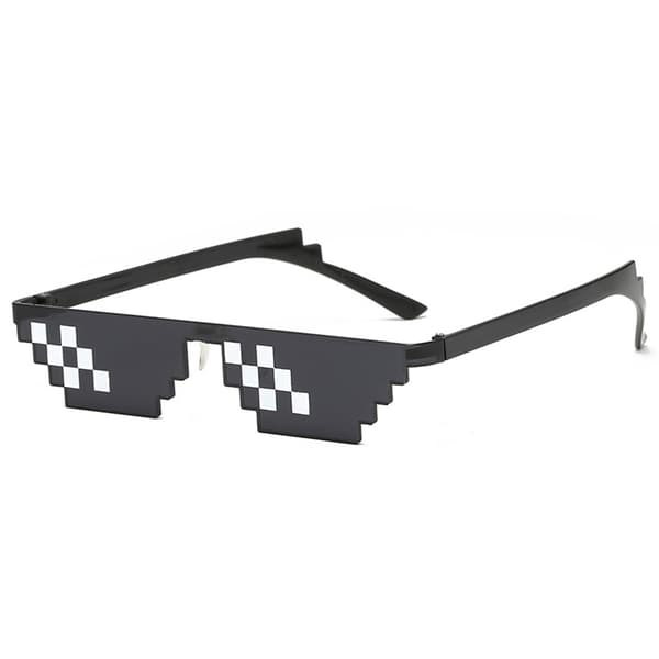 Svarte Thug Life Briller Meme Solbriller Pixel svart black