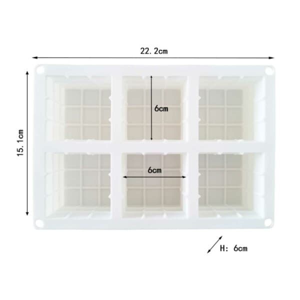 Silikonljusform Ljus DIY 6st Rubiks kuber Vit white