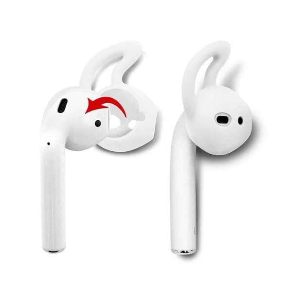 AirPods silikon ørepropper med krok ørekroker øreputer hvit white