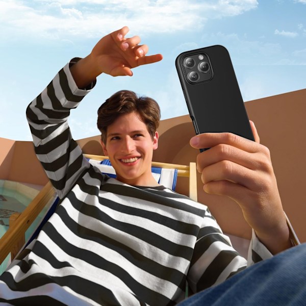 Silikonskal Kompatibelt med iPhone 16 Pro Skal Mjukt Ultratunt Skyddande Stötsäkert Flytande Silikon Telefonskal, 6.1\" Midnattsvart