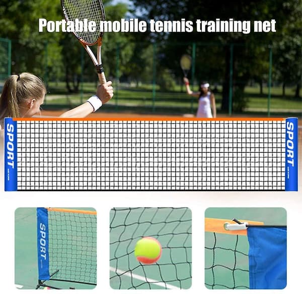 Bærbart foldbart tennisnet til børn og voksne, kort tennisnet, 6,1 m