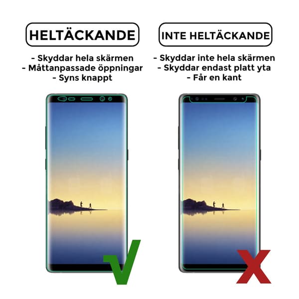 Full dekning Galaxy Note 9 skjermbeskytter Nanoedge transparent
