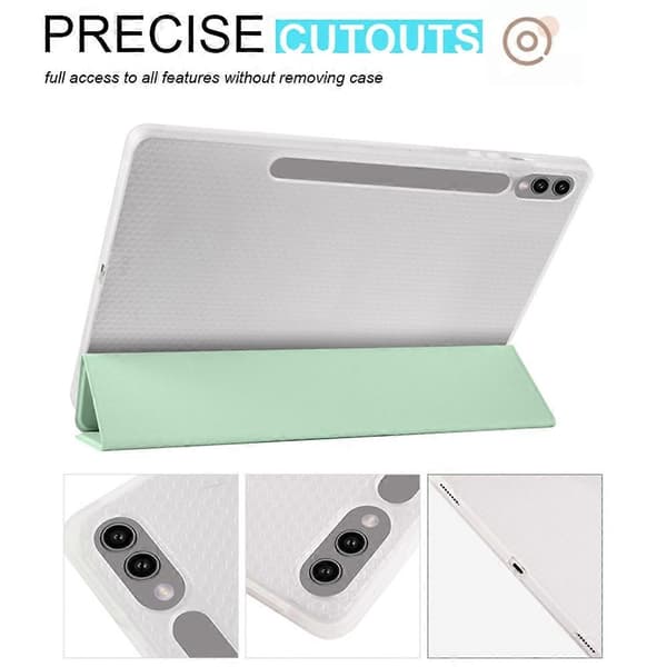 Fodral för Samsung Galaxy Tab S10+ med Pennhållare Tri-Fold Ställ Tablet Skydd Auto Wake/Sleep