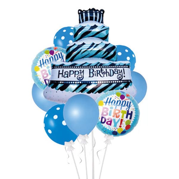 Ballongsett Bursdagskake | 9 Ballonger Blå blå blue