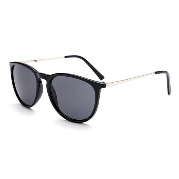 Retro solbriller blank sort mørkt glas sort black