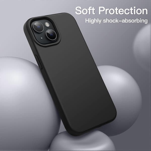 Silikonskal Kompatibelt med iPhone 13 6,1 tum, Silkesmjuk Fullkroppsskyddsfodral med Mikrofiberfoder (Röd)