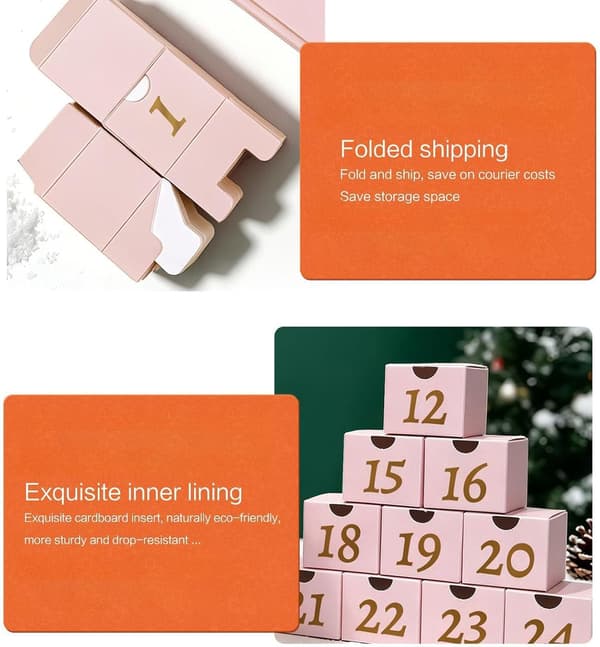 1 stk. julekalender 24 dage genopfyldelig tom DIY genanvendelig