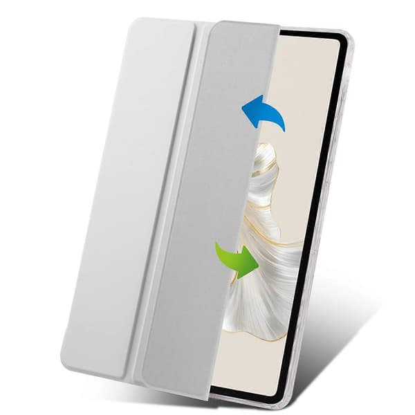 Fodral för Honor Pad 9 Tri-Fold Ställ Läder+TPU+Akryl Klar Baksida Tablet Skydd