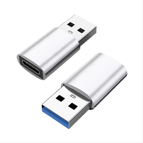 USB 3.0 Han til Type-C Hun Adapter til Digital Lydoverførsel (2-pak) - Hurtig Dataoverførsel og Opladning Sølv Silver