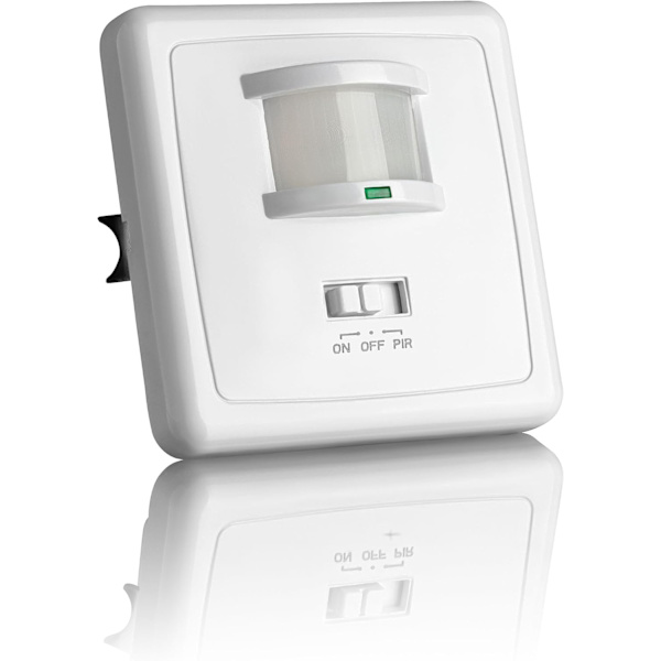 Inomhus Rörelsedetektor, Infälld Väggmontering, Lämplig för LED, Infraröd Sensor, Programmerbar, 9m/160° Räckvidd