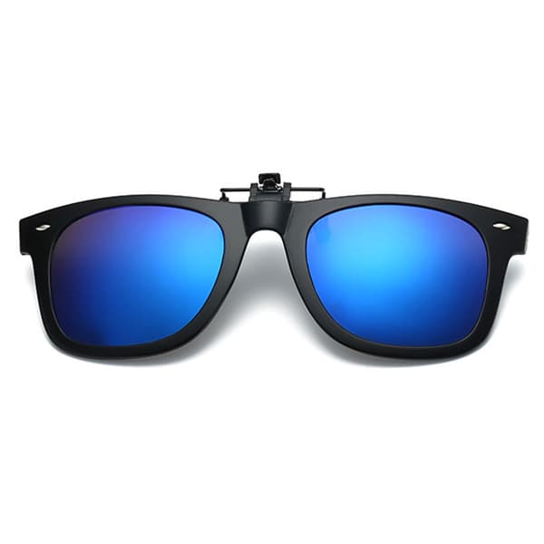 Clip-on Wayfarer solbriller blå - Fastgøres til eksisterende briller! sort black