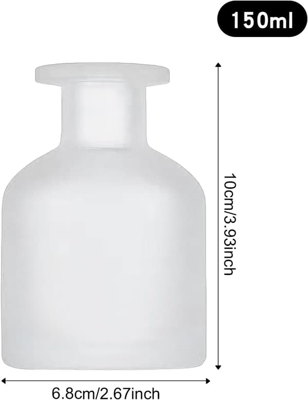 Sæt med 2 glasdiffuserflasker, 150 ml tom diffuserflaske til rumduft, glasduftflaskebeholder