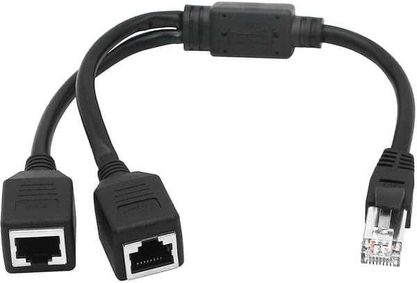 Ethernet Netværks Splitter, 1 Han til 2 Hun Y Adapter Kabel, Ethernet Forlænger Stik, hww