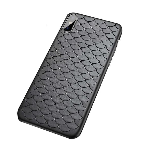 iPhone XS Max Mobilskal Flätat Svart Läder Svart black