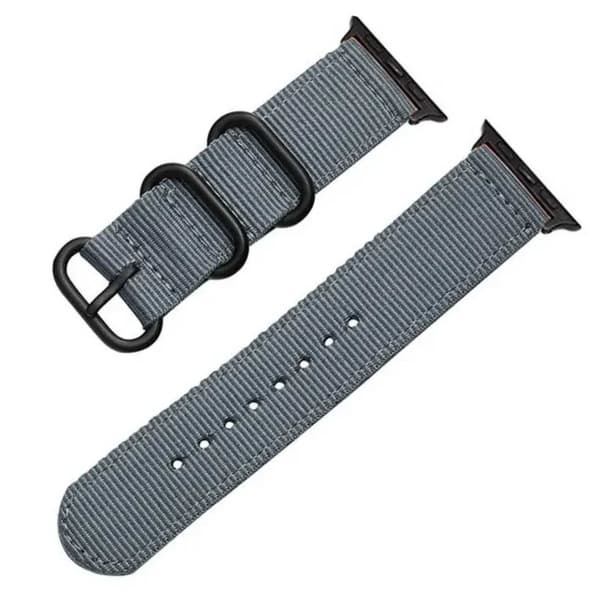 Apple Watch 42/44/45 Nylonrem NATO-rem Grå grå gray
