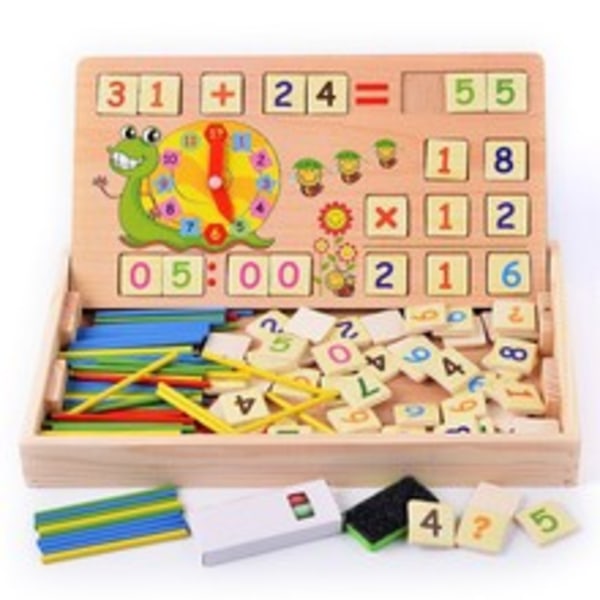 Matematikspel i trä - Pedagogiska vetenskapssatser - Sifferblock | Räkneleksaker - Tidig utveckling & Aktivitetsleksaker