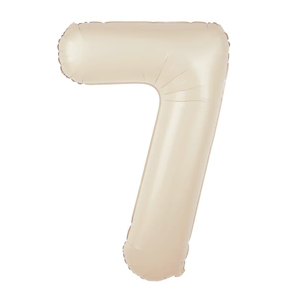 Folieballon Nummer 8 Creme Beige 100 cm beige