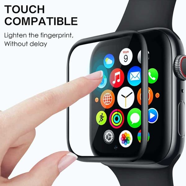 Apple Watch 7/8 45mm näytönsuoja [3 kpl] 3D kaareva näytönsuoja musta black