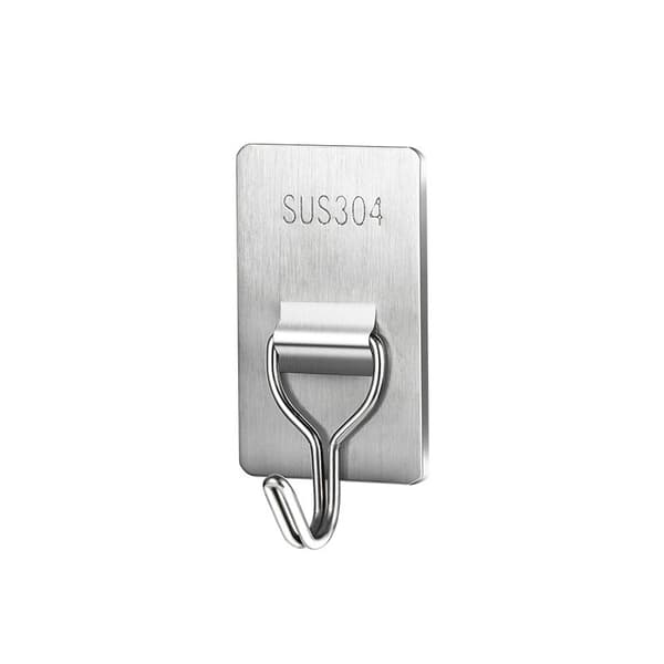 Selvklæbende kroge i rustfrit stål - 10-pak, borefri vægkroge til køkken, badeværelse