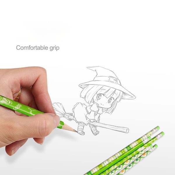 Clover Cartoon Træ HB Blyanter - 12-pak til Skrivning, Tegning og Skitsering