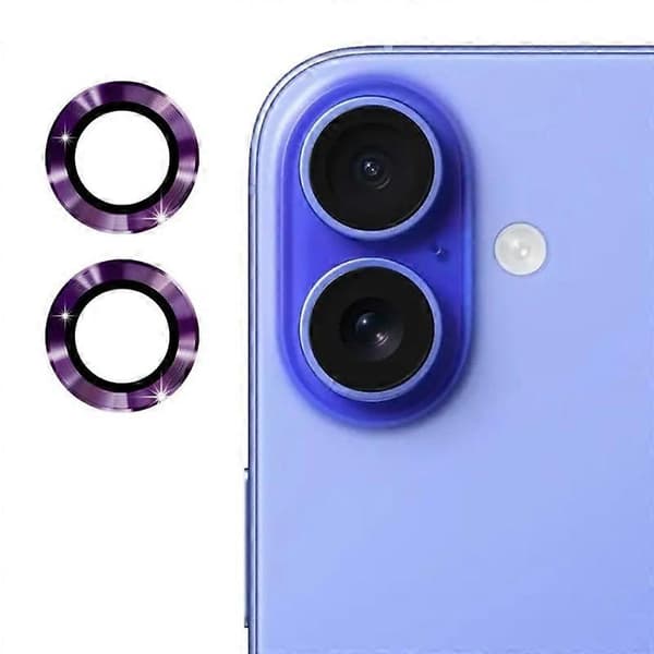 Kamerabeskyttelse til iPhone 16/iPhone 16 Plus - Metal CD-tekstur - Hærdet glas