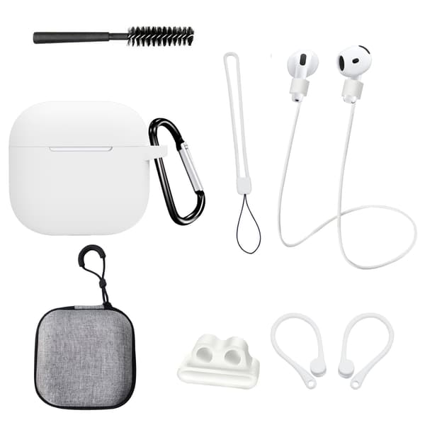 Åttadelat skyddsfodralset för AirPods 4:e generationen, vit
