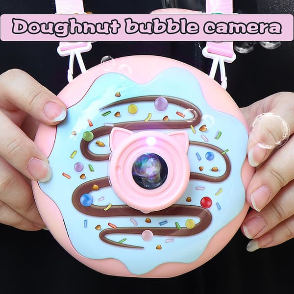 Barnas Lett Musikk Donut Boblekamera Énknapps Automatisk Boble 50ml