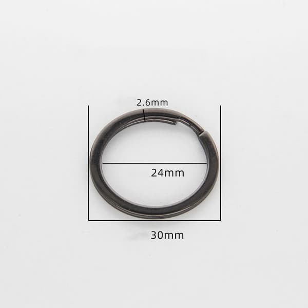 Runda karbinhakar nyckelringar zinklegering 10-pack Svart 30 mm Svart