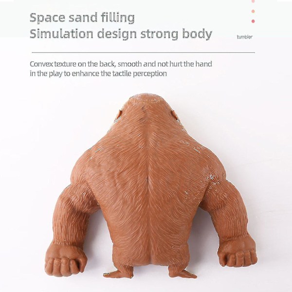 Mjuk Stretch Gorilla Figur Latex Gorilla Fidget Leksak, Super Stor Squishy Gorilla Elastisk Gorilla Apleksak