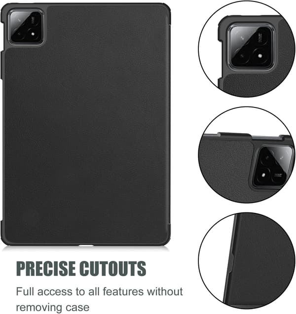 Xiaomi Pad 6S Pro 12.4\", Slankt Cover Stativ Hårdt Shell Case – Sort