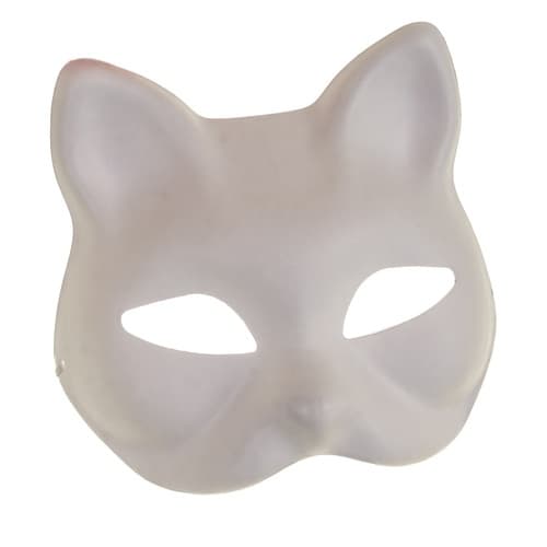 10-pack vita DIY kattmasker för målning och pyssel