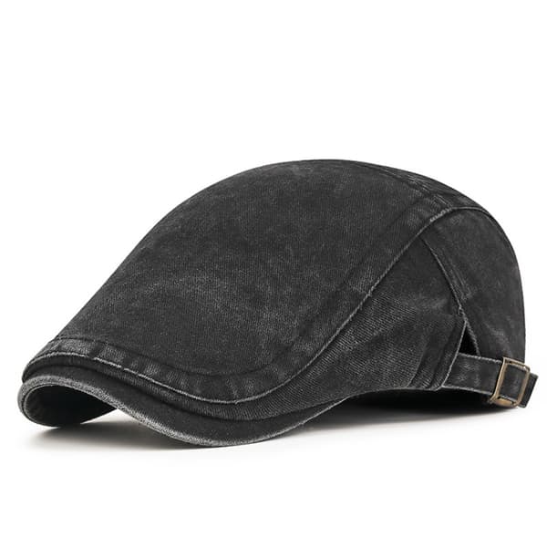 Vintage vasket caps Svart Black