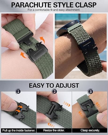 22 mm Quick Release Nylon Urrem til Huawei Watch GT6/5/4/3/2 46 mm, Garmin Forerunner 265/255, Venu4, Samsung Galaxy Watch3 45 mm Gradient Sort