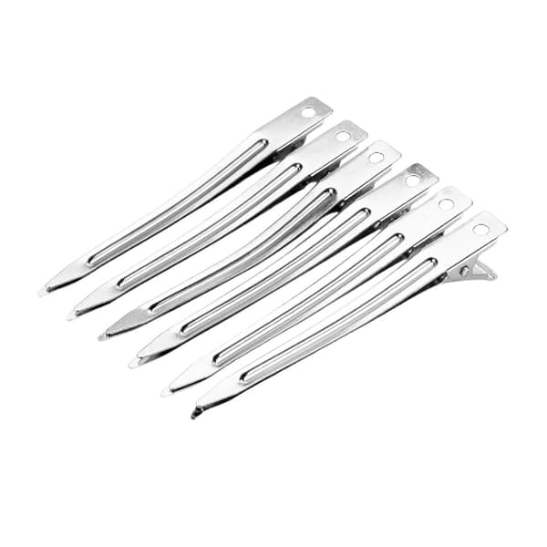 Stora hårklämmor i metall, stylingklämmor för salong, 10-pack