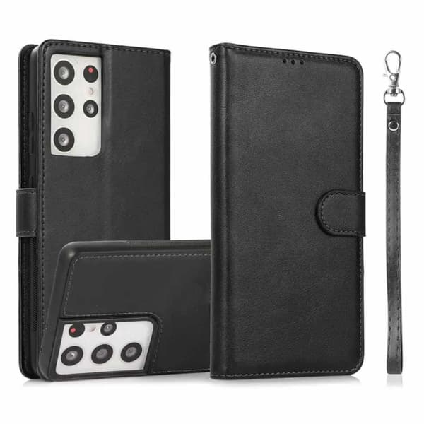 Samsung Galaxy S25 Ultra Magnet Plånboksfodral 2-i-1 Svart