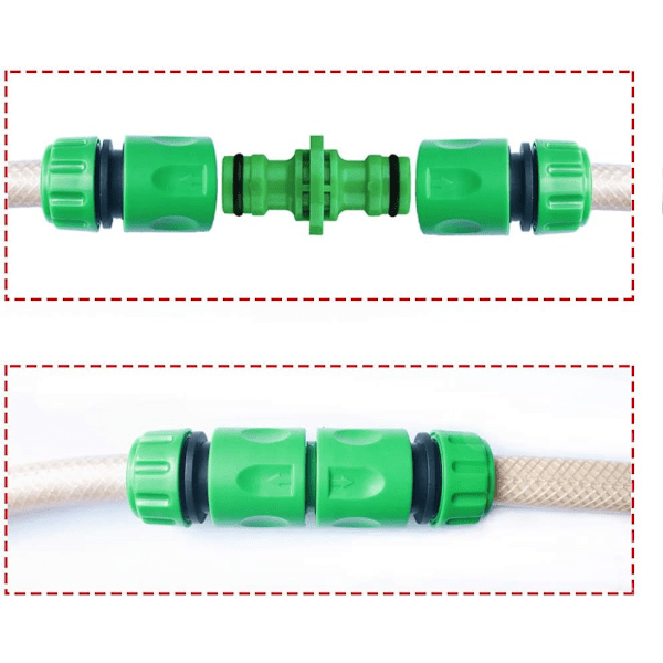8-pack trädgårdsslangkoppling, passar för 1/2 tum (15 mm) slangände Snabbkoppling & Reparation