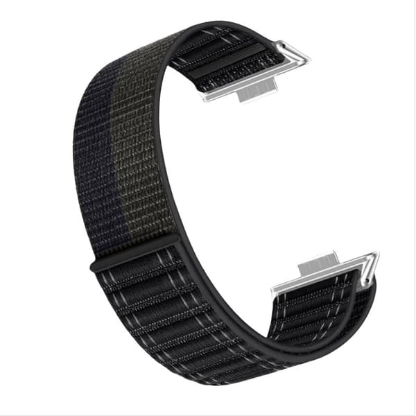 Stilfuld nylonrem med bølgemønster til Huawei Watch Fit 4 Pro Sort Black