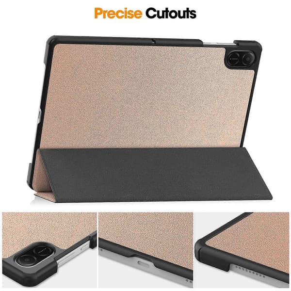 För Honor Pad X8a Fodral Anti-Fall Läder Ställ Tablet Skydd - Roséguld