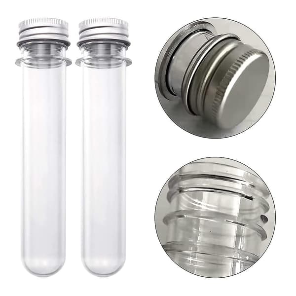 40 ml Plast Provrör Med Lock - 5 st Klar Återanvändbara Rör (40 ml)